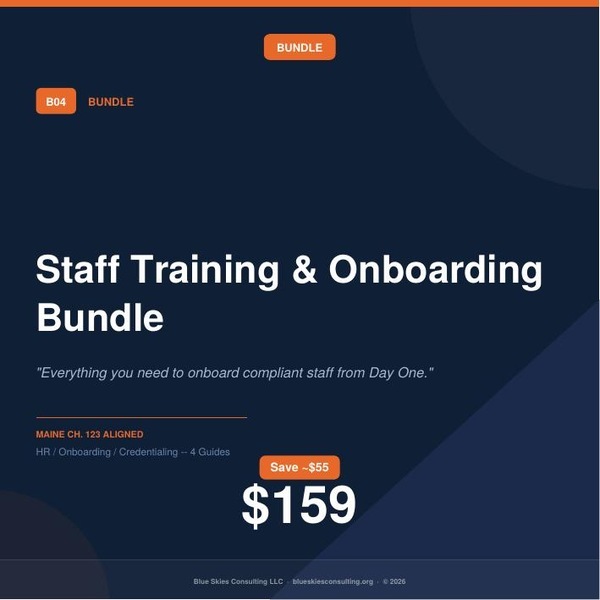 Bundle 04 Staff Training & Onboarding Bundle | Maine Ch. 123 Staff Onboarding Resources image