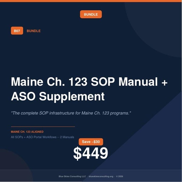 Bundle 07 Maine Ch. 123 SOP Manual + ASO Supplement | Complete RTF SOP Package image