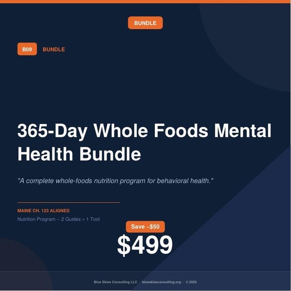 Bundle 09 365-Day Whole Foods Mental Health Bundle | Menu Planner + Recipe Book + Meal Planning Tool image