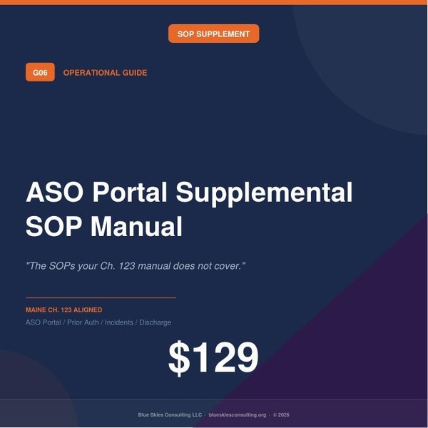 Guide 06 ASO Portal Supplemental SOP Manual | Maine DHHS Authorization & Billing Workflows image