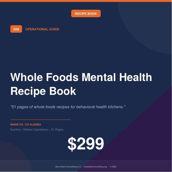 Guide 08 Whole Foods Mental Health Recipe Book | Residential Behavioral Health Nutrition Program image