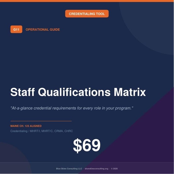 Guide 11 Staff Qualifications Matrix | Maine Ch. 123 Residential Behavioral Health Credentialing image