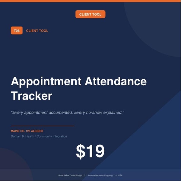 Tool 08 Appointment Attendance Tracker | Maine Ch. 123 Residential Behavioral Health Tool image