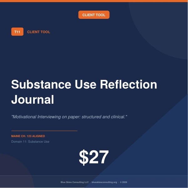 Tool 11 Substance Use Reflection Journal | Maine Ch. 123 Residential Behavioral Health Tool image